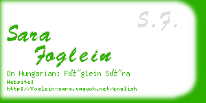 sara foglein business card